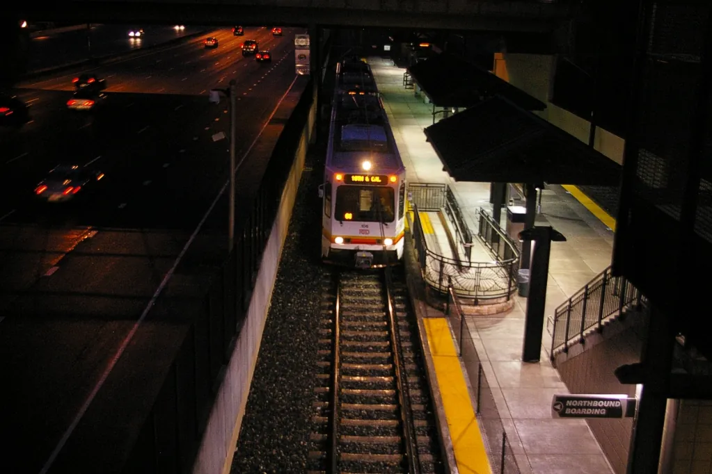 Light rail at Arapahoe at Village Center, Greenwood Village